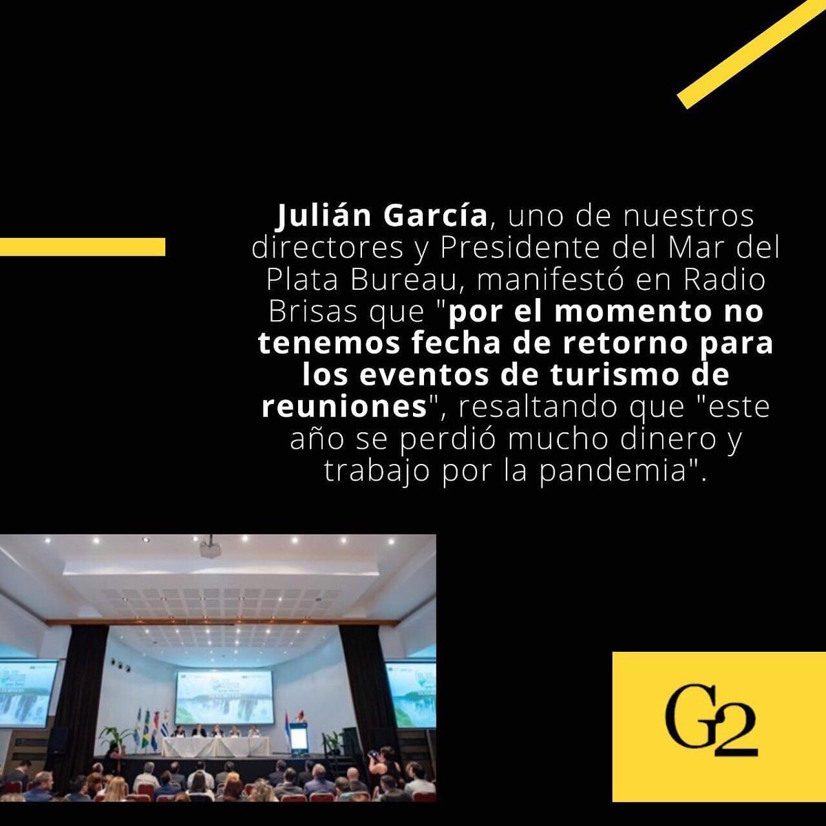 G2Consultora's tweet photo. Mira la entrevista completa que le hicieron los periodistas Aldo Del Cul y Gastón Triszczuk a uno de nuestros directores y presidente del Mar del Plata Buerau Julián García en Brisas Segunda Edición.

@radiobrisas @juliangarcia @aldodelcul @gastontri
.
https://t.co/6lQ8OHXRgj https://t.co/nQddEPsah3
