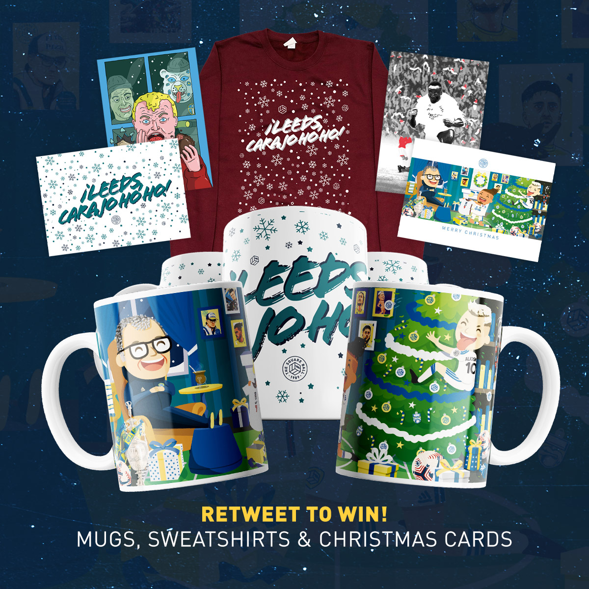 🎄 Leeds Carajohoho... The Square Ball Christmas Range! 

🎅 We've got mugs, sweatshirts and Christmas cards.

🔥 RETWEET this tweet for your chance WIN it all! 

👉 Shop the full range, including bundles, you vile animals: thesquareball.awesomedistro.com/categories/chr…