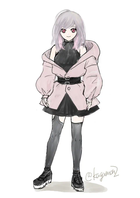 前描いたデザインを修正して、今日描いた子のラフデザイン仕上げてみた