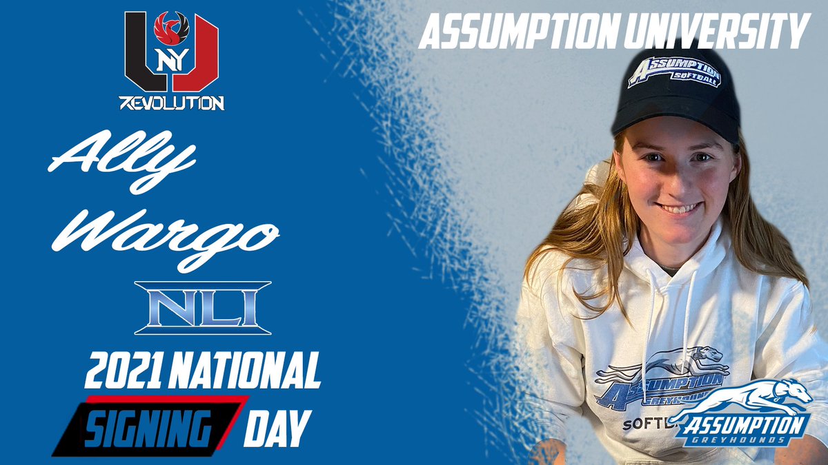 UNY Revolution (@uny_revolution) on Twitter photo Officially signed!!! Congrats to <a href="/AllyWargo/">Ally Wargo</a> who will be attending <a href="/AssumptionSB/">Assumption University Softball</a> Officially signed!!! Congrats to <a href="/AllyWargo/">Ally Wargo</a> who will be attending <a href="/AssumptionSB/">Assumption University Softball</a>