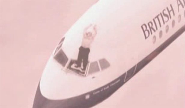 in 1990 the window of a plane fell off and one of the pilots got sucked out so they just held onto his legs while the plane landed