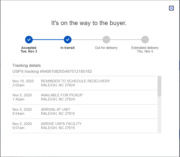 HobbiesMidwest's tweet photo. Should I be worried about this as a seller?  It's a box of Mosaic so I don't want the buyer requesting a refund and then all of a sudden getting the package later down the road. https://t.co/MGjKDbkuQg