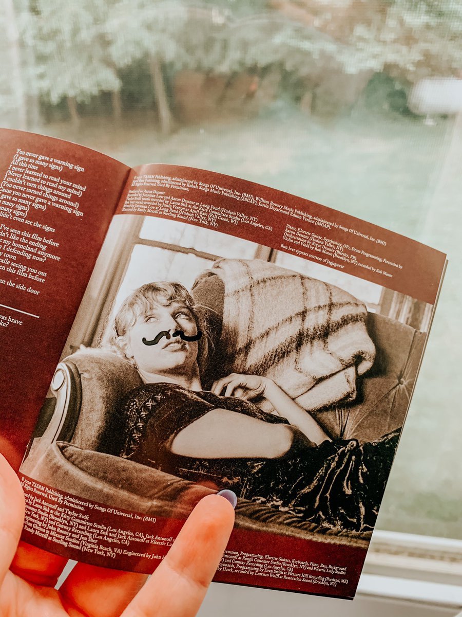 she drew a moustache on the exile page in one of the signed cds booklets and there's a quote in deadpool that says "never underestimate a man with a moustache"