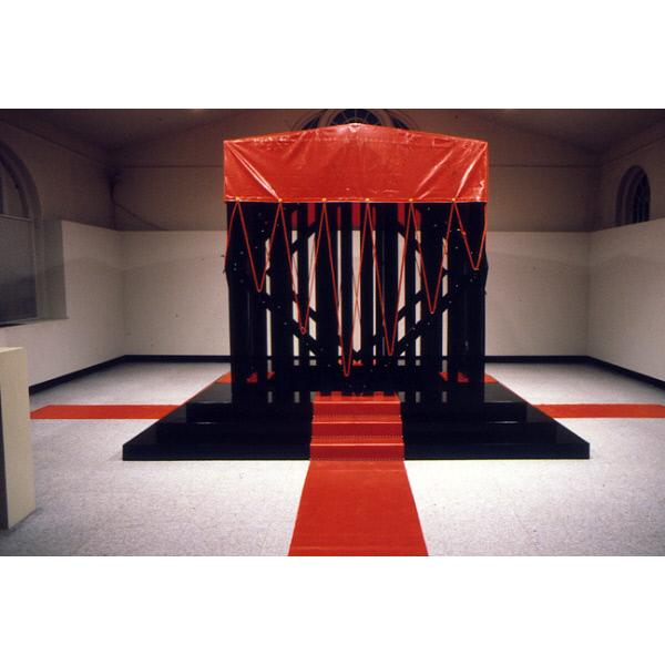 #ArtCollection #picoftheday Prairie Keep
Artist: Adrian Cooke
Date: 1983
Dimensions: Overall: 280 x 360 x 360 cm (110 1/4 x 141 3/4 x 141 3/4 in.)
Medium: Wood, enamel, vinyl and rope
Credit Line: From the University of Lethbridge Art Collection; gift of the artist, 1991.