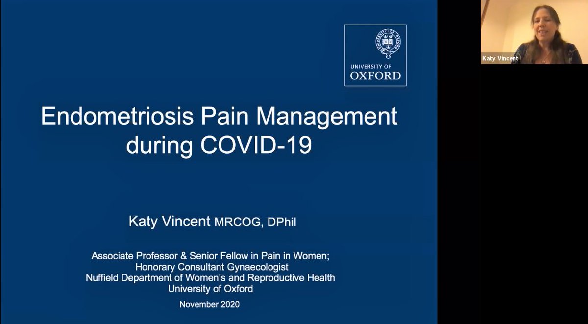 EndometriosisUK's tweet photo. Thank you to the 286 people who joined Dr Katy Vincent’s amazing webinar ‘Endometriosis pain management during Covid’. Great to answer your questions and share key information to so many. Missed it? the webinar will be available online soon! #communitiescan https://t.co/uZkWMsrMmZ