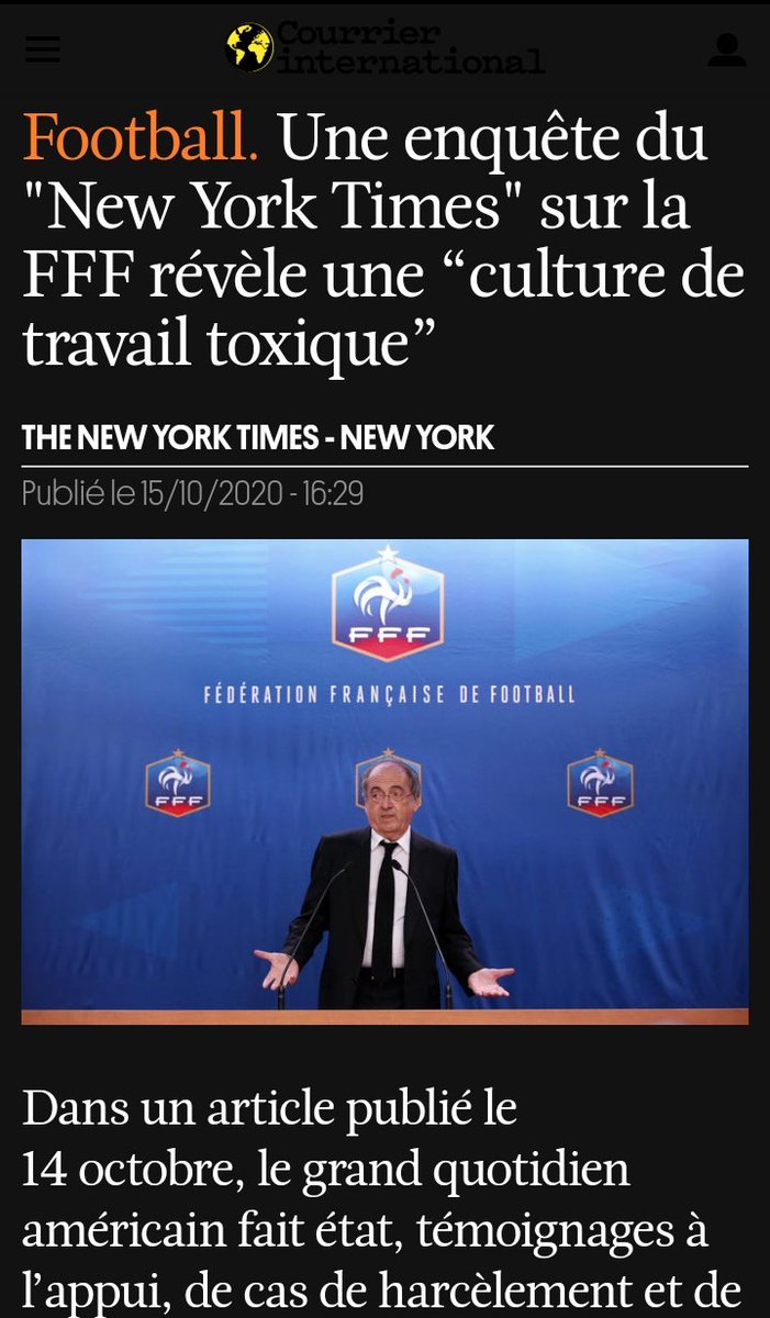 Coisp's tweet photo. @timmaymon @AfterRMC @DanielRiolo @Romain_Molina Vos situations ne sont pas comparables auj. Il est indépendant et publie chez eux mais pas salarié au NYT. Je ne comprends pas que la presse sportive FR l'efface (lequipe Sofoot RMC eurosport ) mais que Courrier International le cite sans problème par exemple. Surtout que bon TBC https://t.co/5jeGpr5jeG