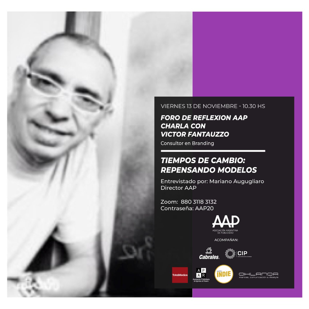 En una hora estaremos charlando con Victor Fantauzzo un gran publicitario y una gran persona. 10.30 hs FORO DE REFLEXION AAP.