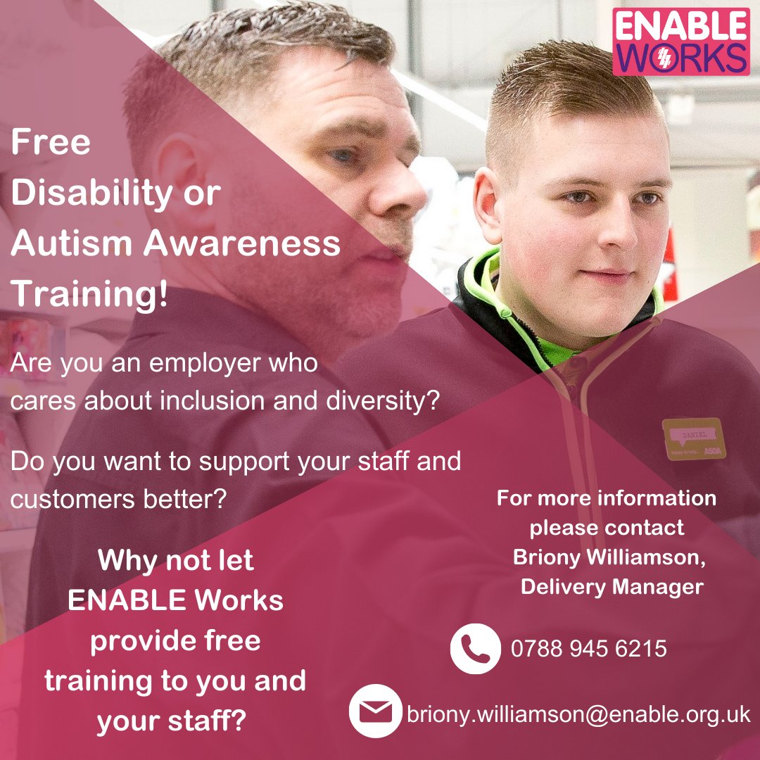 l_enable's tweet image. Take advantage of our FREE Autism Awareness Training. If your an employer based in Easter or Mid Ross contact me direct for further information.