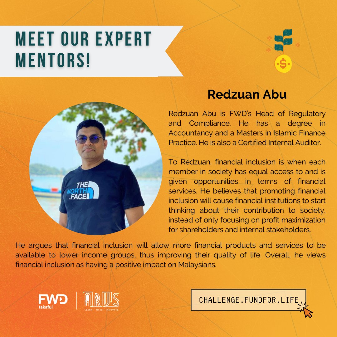 ArusAcademy's tweet photo. Meet our mentors! These experts will be guiding you through their expert insights and feedback throughout the Digital Financial Inclusion Challenge! 

Apply before 16th Nov at https://t.co/Q0HYghOzO7 

#FundForLife #DigitalFinancialInclusionChallenge https://t.co/u6wc5RMWpX
