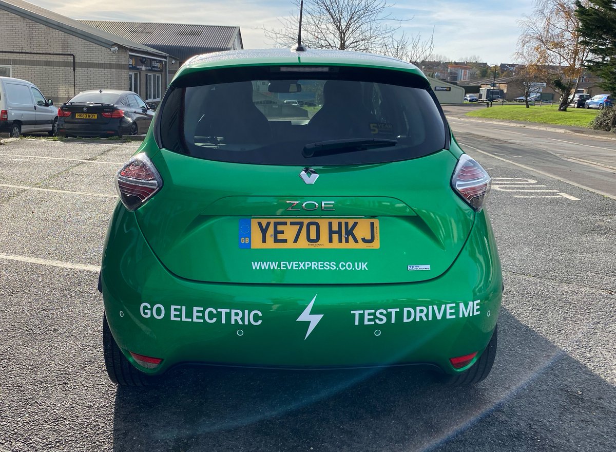 iow_ev's tweet photo. We're very pleased with David's new car wrapping on his fully electric @renault_uk ZOE!

Thank you to @NosyMarketing  for the design and Signpost Express @SignpostExpress  for the printing/application.

#IsleOfWight #Hampshire #EV #ElectricVehicle https://t.co/T2HrRYz1au