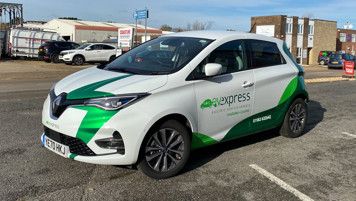 iow_ev's tweet photo. We're very pleased with David's new car wrapping on his fully electric @renault_uk ZOE!

Thank you to @NosyMarketing  for the design and Signpost Express @SignpostExpress  for the printing/application.

#IsleOfWight #Hampshire #EV #ElectricVehicle https://t.co/T2HrRYz1au