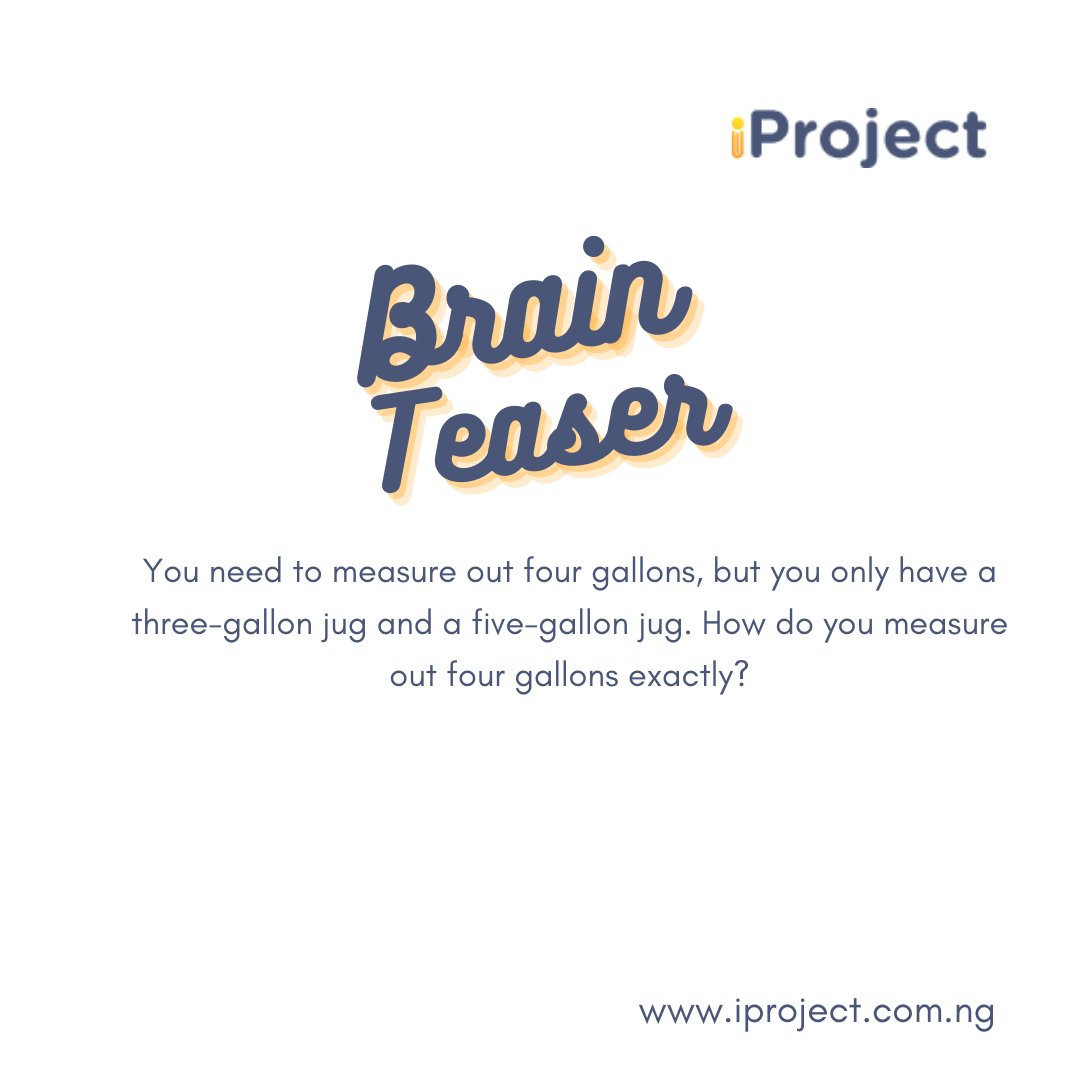 iprojectng's tweet photo. Comment the right answer below๐
#iprojectng #brainteaser #riddles https://t.co/u24GTNRfYK