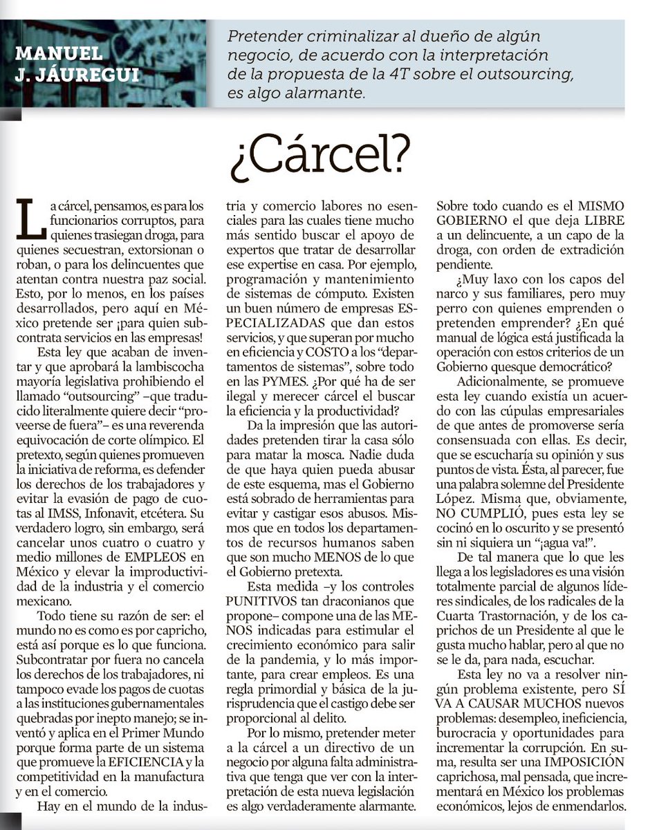 liebano's tweet photo. “¿Por qué ha de ser ilegal y merecer cárcel el buscar la eficiencia y la productividad?” https://t.co/oZnaBSnCIN