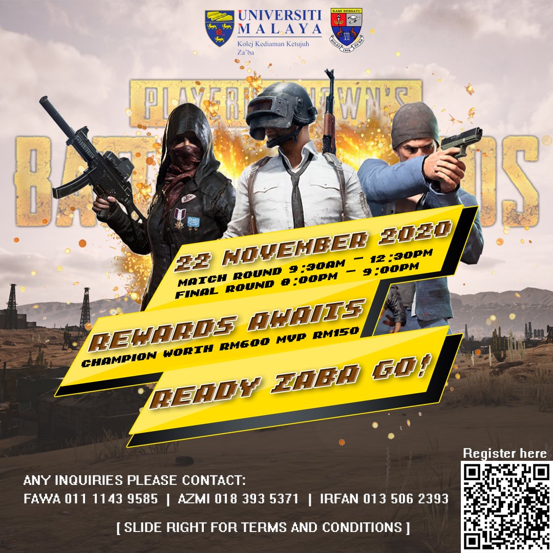 SeventhRC's tweet photo. [READY, ZA’BA GO!]

Pro in gamming? Tired of winning in silence?

ZOOM proudly presents to you guys our very own Mobile Legend and PUBG e-sport tournament! But, you may only choose one game to play. Join us to flaunt your gamming skills and stand a chance to win amazing prizes! https://t.co/A4gUUbf8yn