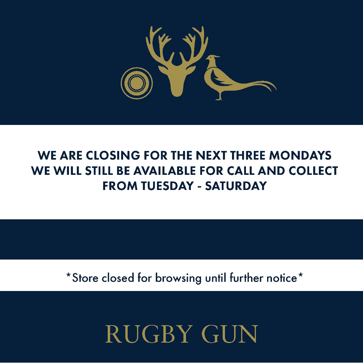 We will be closed for the next three Mondays but we are still open to call and collect orders from Tuesday - Saturday! 

📞 +44 (0) 1788 575198