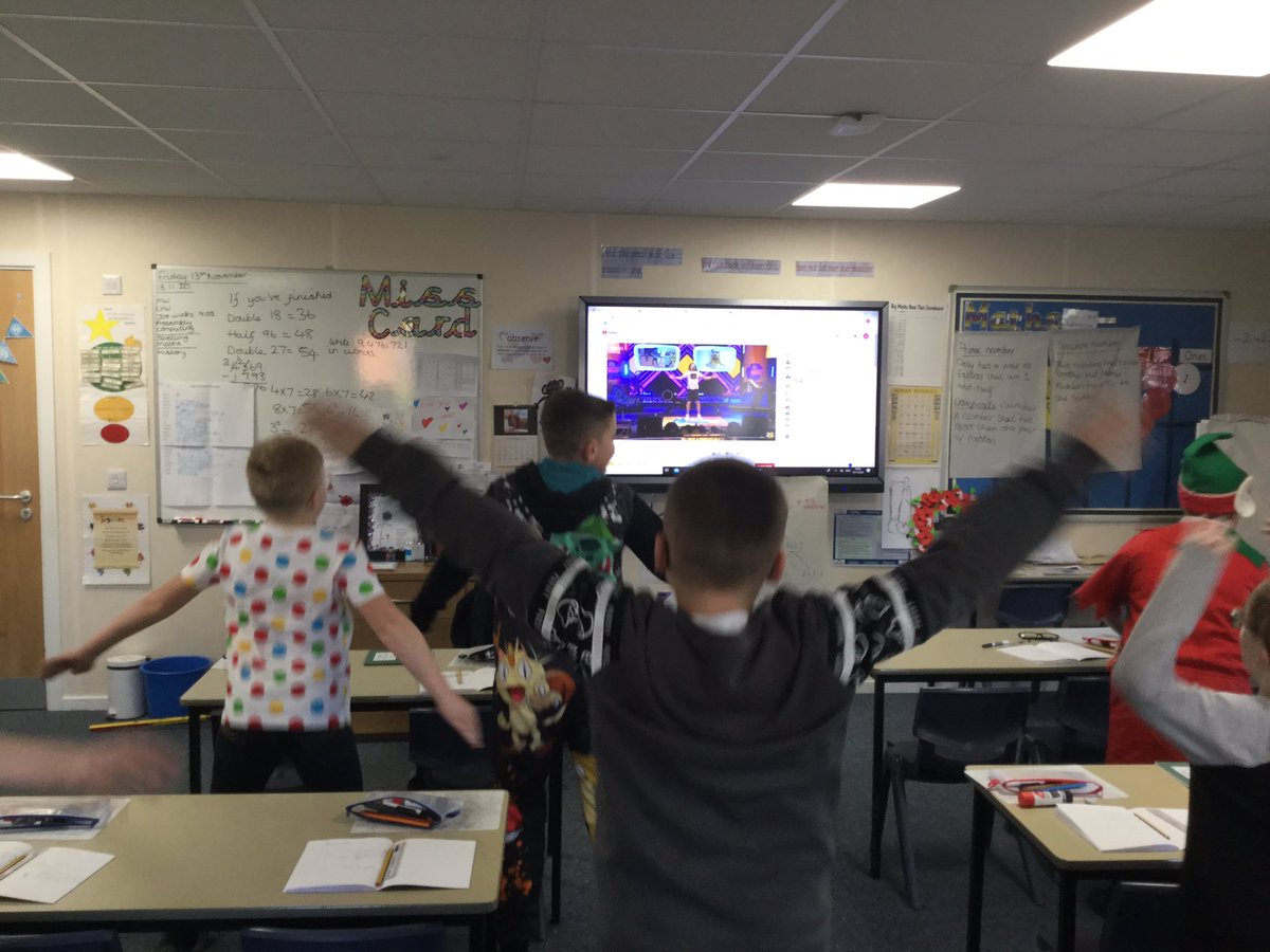 card_miss's tweet photo. A great way to kick start our morning watching @thebodycoach 
My class were so impressed that you managed to exercise for 24 hours. We were shattered when we only exercised for 30 minutes! https://t.co/MSNZIuODTt