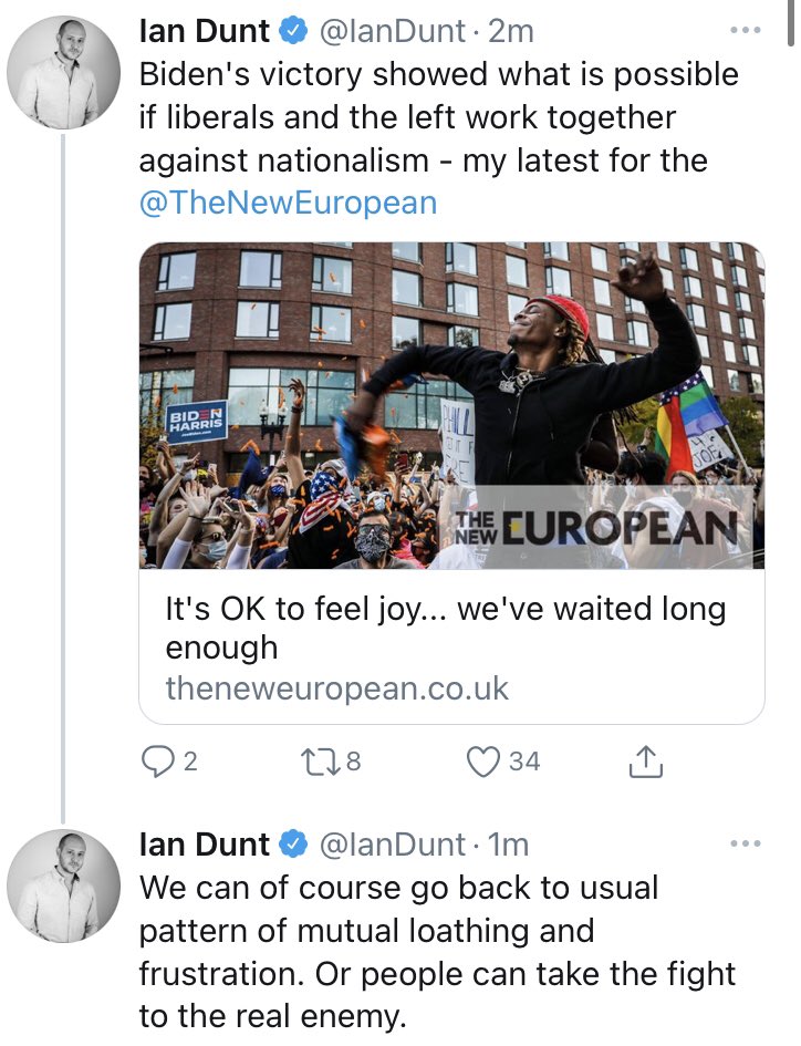 People can see how incredibly brazen this is but really, the key thing to note that it’s thoroughly unserious. It’s not just insulting, it’s totally detached from reality. As it stands, I wouldn’t warn Dunt if he was about to step on a dog turd, much less hold his coat for him.