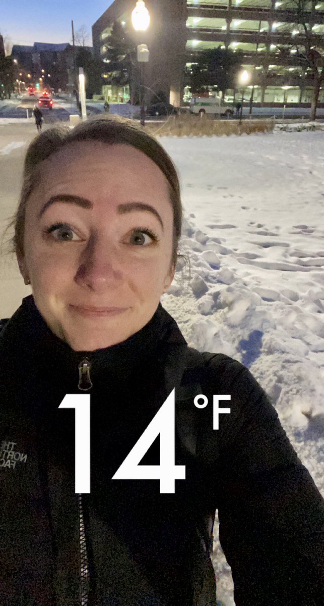 UMNSurgery's tweet photo. Crisp morning walk from parking
lot to the hospital. Trust me, if I can survive in the cold winters of MN, anyone can. It’s all about the gear!! (Which I was largely underprepared with this AM #coldears) https://t.co/v31DQPPruV