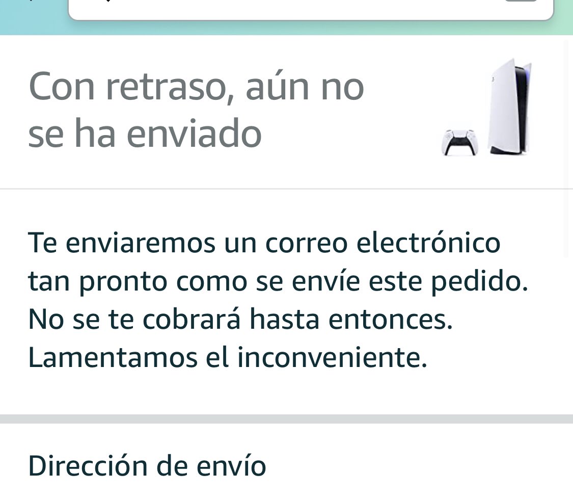DJ_aTaLA's tweet photo. Esto es lo que pasa cuando compras preventa con @amazonmex  #PS5  #playstation5 #amazonapesta. Jamas vuelvo a comprar con ellos https://t.co/650vxhJCmo