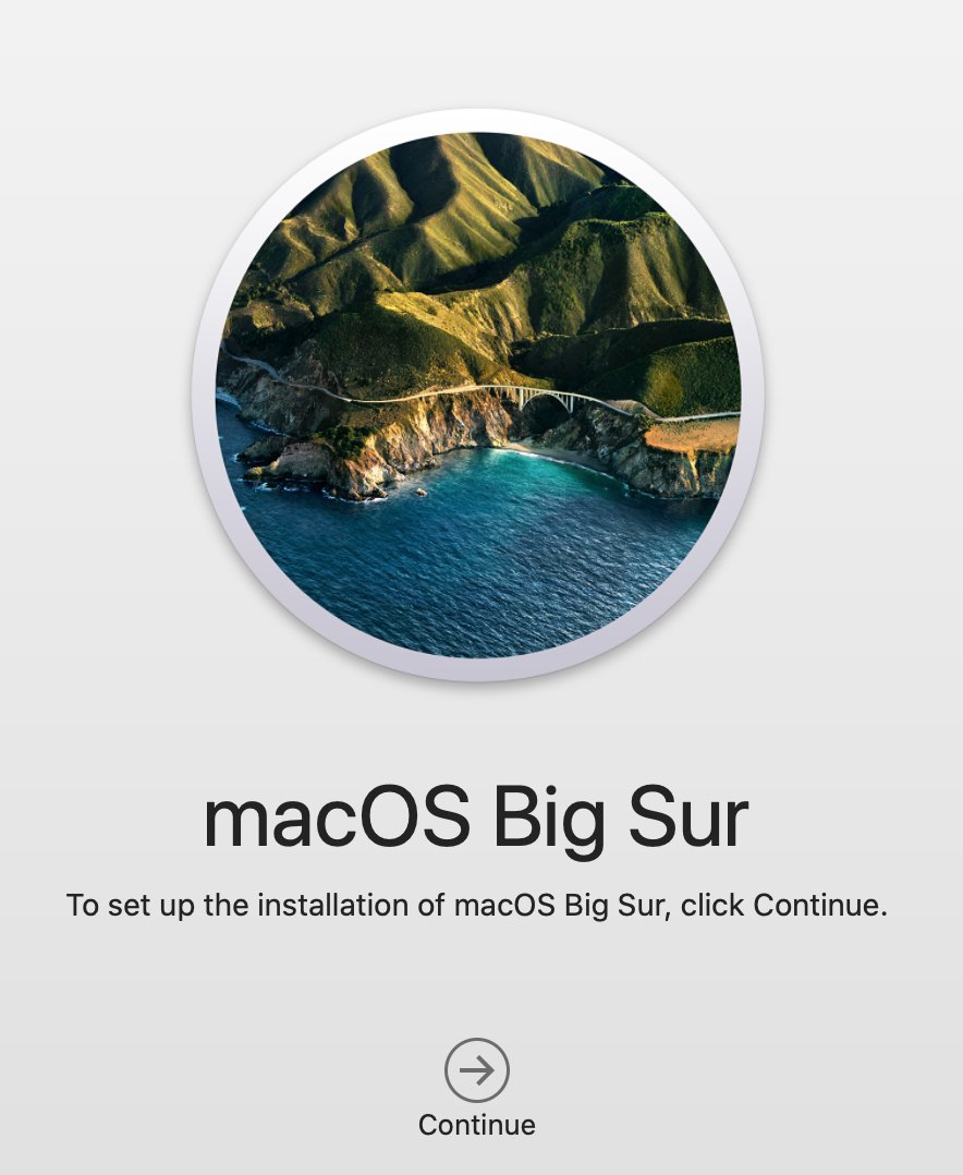 tekkie's tweet photo. The start of it is as innocent as always. Let's see if the #MacOsBigFail hashtag is well reasoned. #macOSBigSur https://t.co/EMheW3zRQg