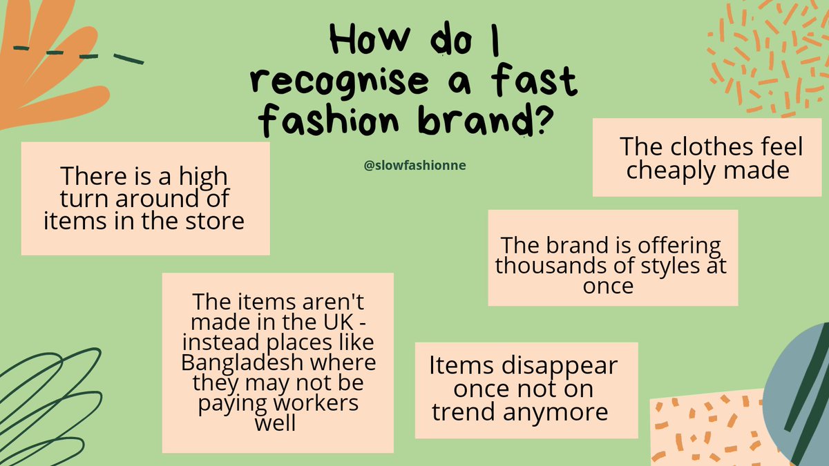 Want to stop buying #fastfashion but you're not sure how to spot it?
Use this handy checklist to see if your favourite brands fit the label!
#Sustainability #sustainablefashion