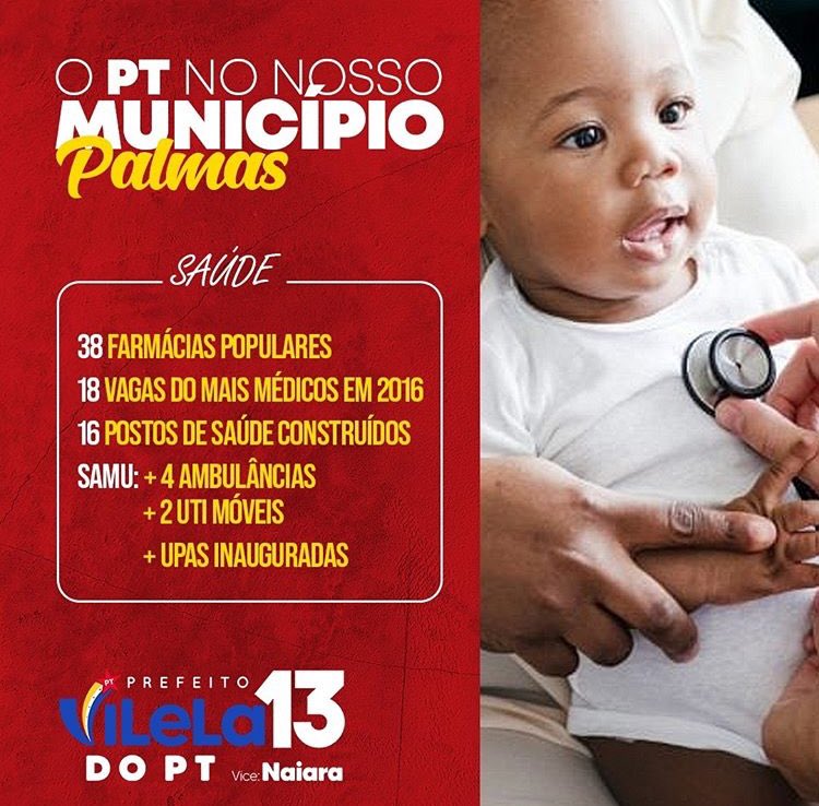 vileladopt's tweet photo. Faltam 2 dias para o povo palmense fazer a sua escolha e não custa lembrar que o PT já fez muito por nossa cidade e com o nosso Plano de Governo participativo e democrático podemos fazer muito mais!!! 

Dia 15 de novembro VOTE 1️⃣3️⃣, vote Vilela e Naiara! 🚩 https://t.co/xxbnkivLM7