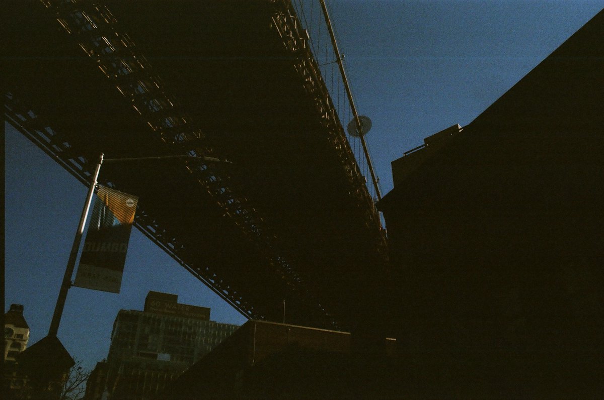 filmdevelop's tweet photo. I love standing under bridges so naturally DUMBO is a favorite neighborhood of mine. These are from the super underexposing Pentax. #fupfriday #BelieveInFilm https://t.co/WNm6oX2k64