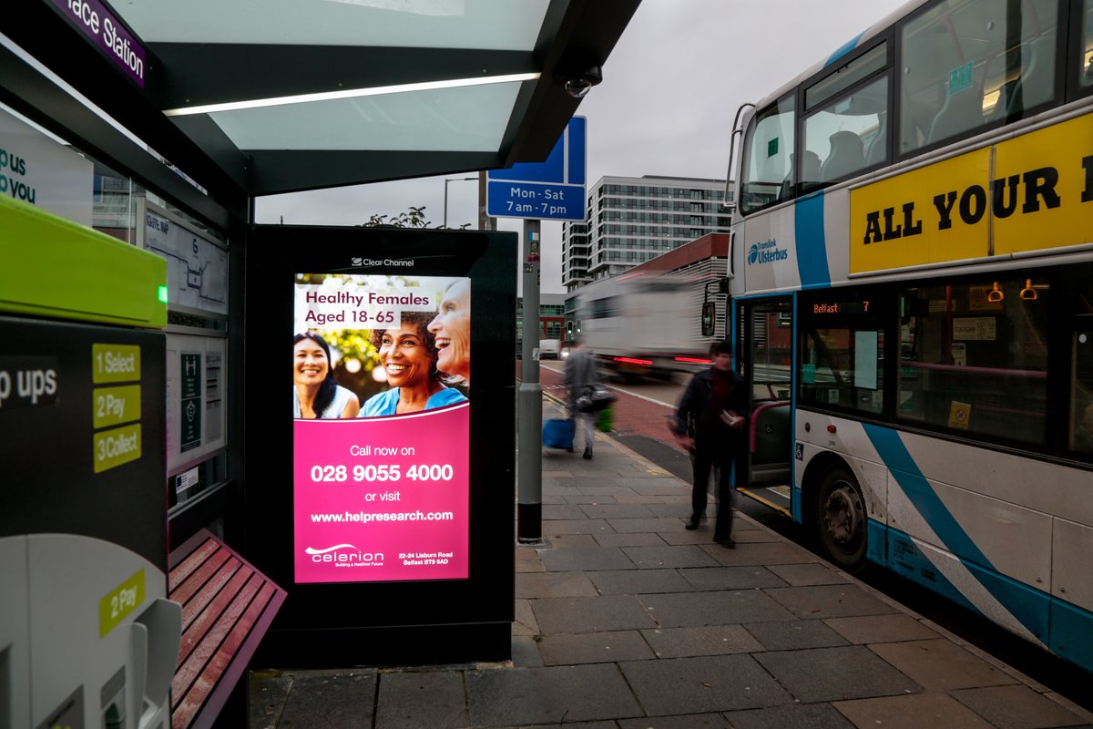BMO_NI's tweet photo. Are you healthy female aged between 18 to 65? Take part in a @Celerion_BFS clinical trial and get up to £5,217 with one x 20 night stay. Call now on 028 9055 4000 or visit https://t.co/os5eP9eyAJ #MakeADifference #GetInvolved #OOH #Adshel #DOOH #AdshelLive #HelpResearch https://t.co/3rlyYNXP6C