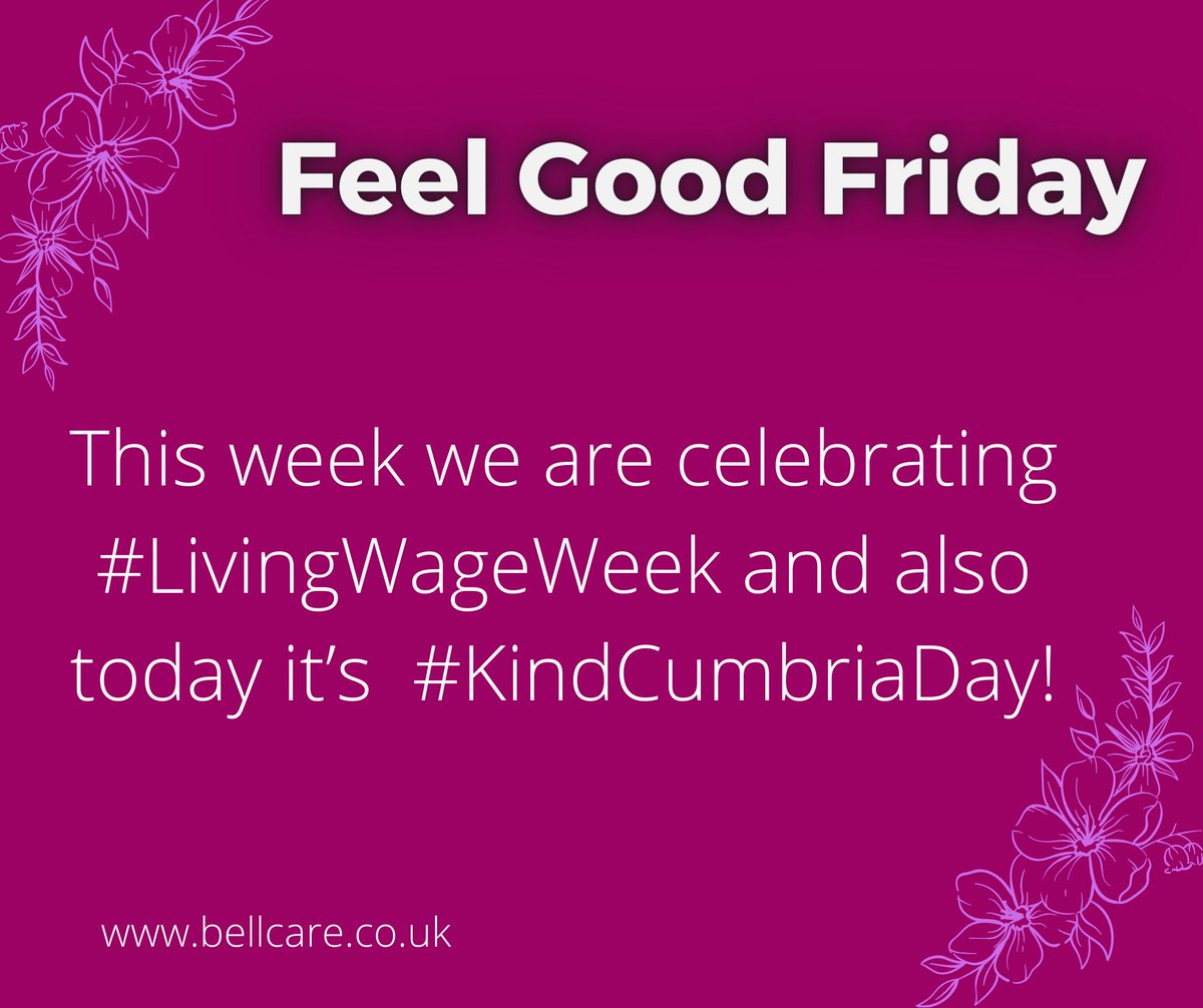 Today is all about making people smile! 

Something we strive to do 24/7 365 days a year here at Bellcare but especially today seeing as though it’s #KindCumbriaDay!

#Cumbria #Bellcare #Workington #Penrith #careindustry