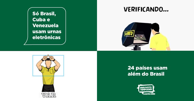 Cartão vermelho para quem repassa notícia falsa! Nas #Eleições2020, esteja ao lado das informações oficiais, verificadas e checadas. #NãoTransmitaFakeNews, nós apoiamos este movimento 👊