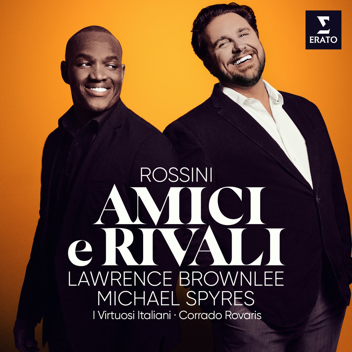 🎭 OUT NOW! <a href="/Brownleetenor/">Lawrence Brownlee</a> and <a href="/Spikelmyers/">Michael Spyres</a> alternate between friends and rivals through arias, duets, and trios from seven of Rossini's operas. Discover: w.lnk.to/aerTW

With Corrado Rovaris and I Virtuosi Italiani and guests <a href="/TaraErraught/">Tara Erraught</a> and <a href="/xabieranduaga/">Xabier Anduaga</a>.