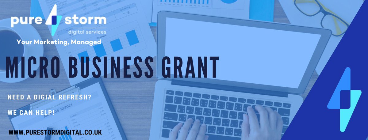 PS_DigitalUK's tweet photo. Pure Storm can help to secure your Micro Business Grant!⚡ 

Need a digital refresh but also want to save money on your marketing?

To help you secure your MBG, we can provide you with any #digitalmarketing services to get you started. 

Contact us today! 
https://t.co/YOnVDVo81A https://t.co/059KNpDhrR