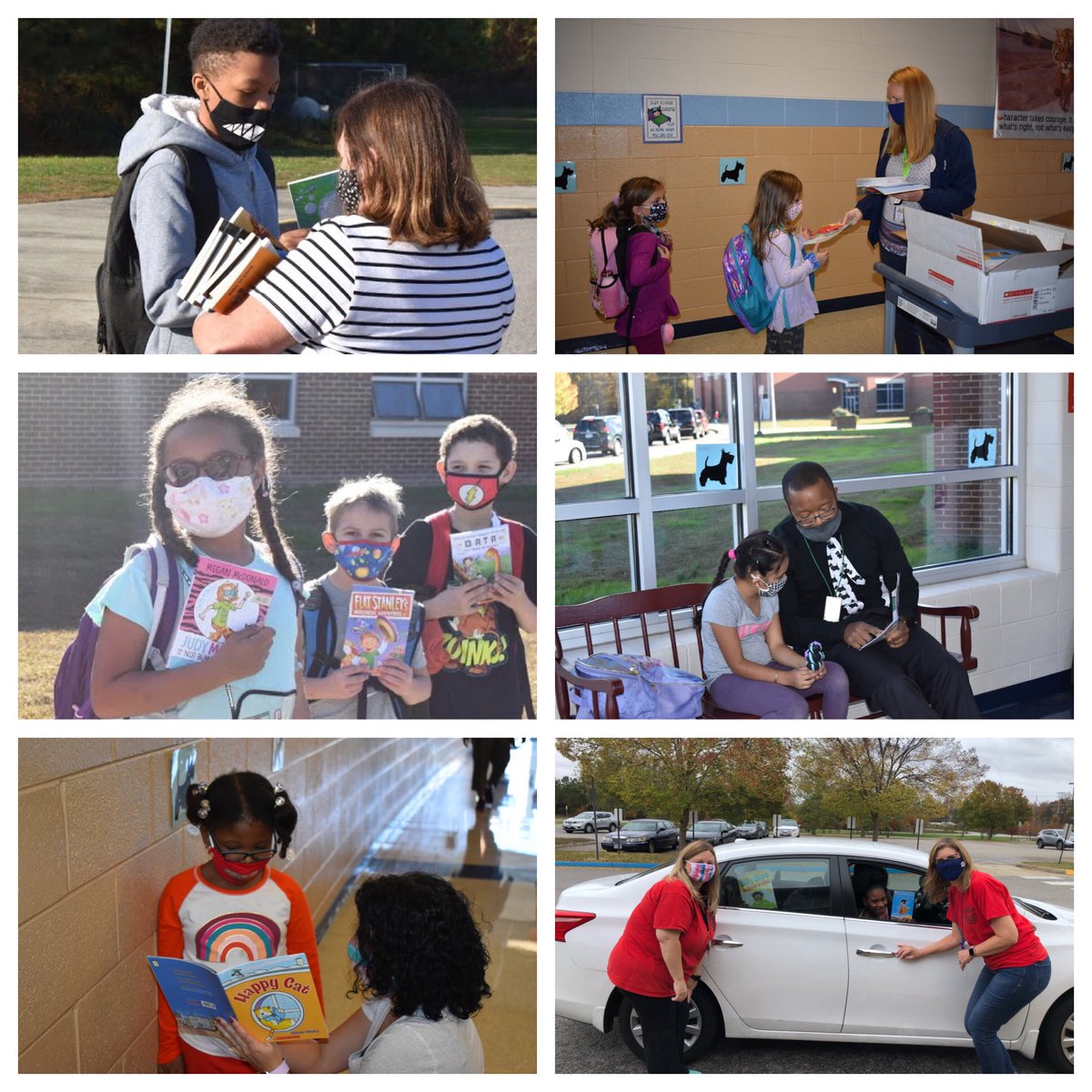 SUTTitle1's tweet photo. Books for Everyone! Sutherland’s Books On the Bus Event sent children home with new books. Virtual families were invited to our Drive-through Book Giveaway. #dinwiddiedifference @sutscotties @library_sut https://t.co/OzsSuW9fgu