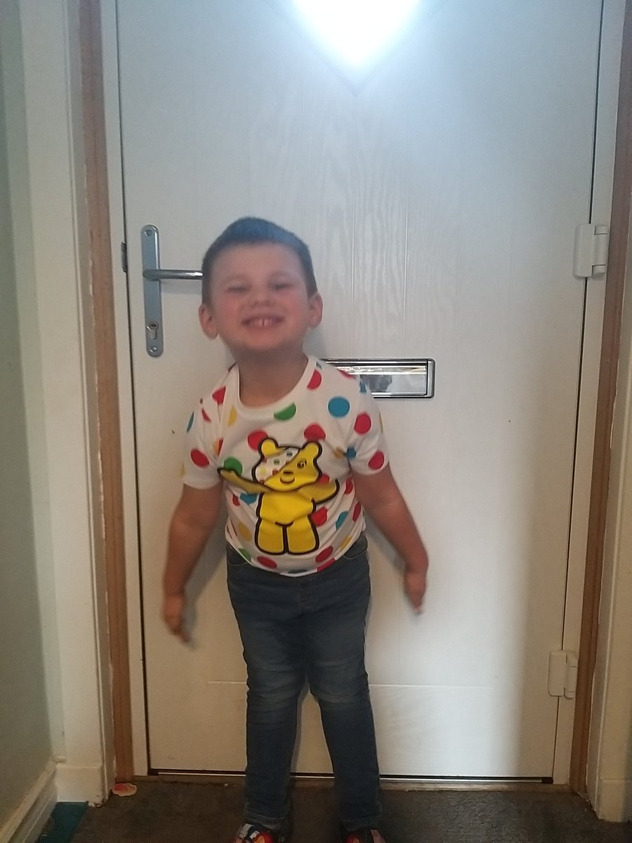 Cailean all excited for children in need at school today <a href="/MissStalkerBX/">MissStalker</a> <a href="/BeancrossPS/">Beancross Primary</a>