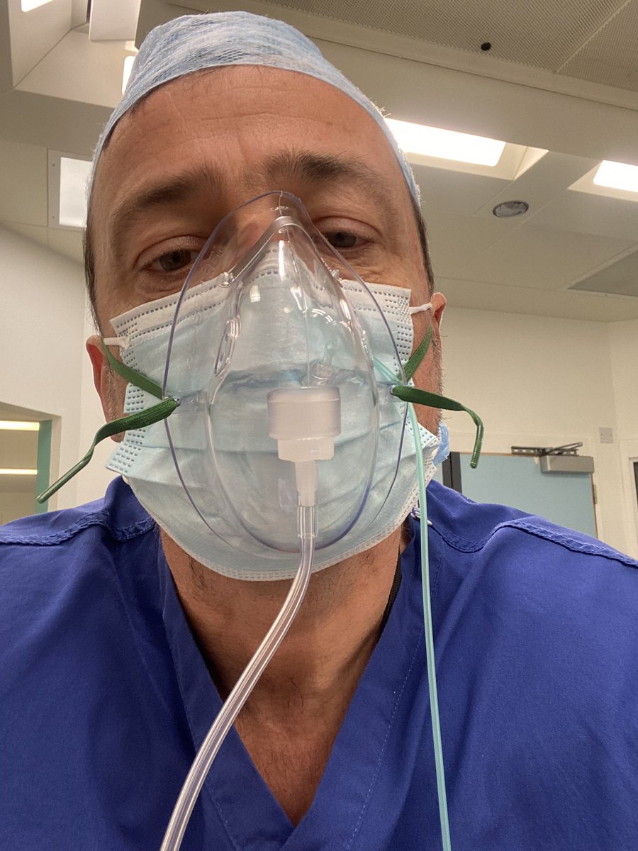 I’ve taken to putting patient’s FRSM on immediately their airway (TT or SGA) is out &amp; delivering oxygen on top

Should increase staff safety without compromising patient safety

Here you can see normal capnography  (placed outside the mask) when I breath through FRSM.