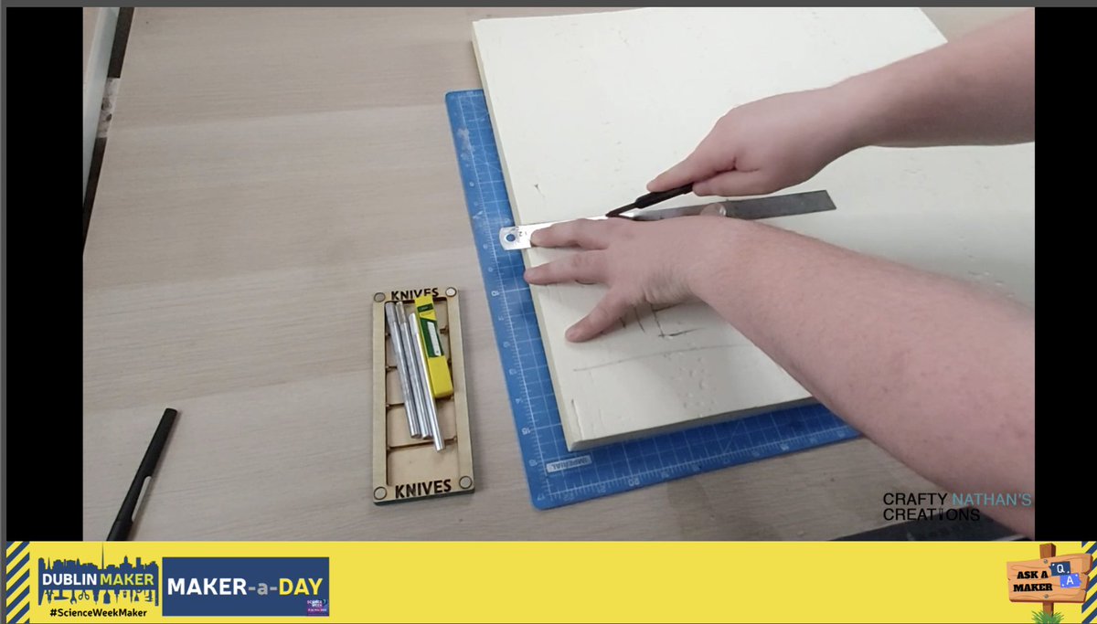 whykay's tweet photo. Sharp knife, and repeated cuts. Def have to be patient but it will produce cleaner cuts.
Any crafty questions, pop them on live-chat on https://t.co/ltmtSVcmRR #ScienceWeekMaker #ScienceWeek #MakerADay @craftynathan https://t.co/NwEUcinbT8