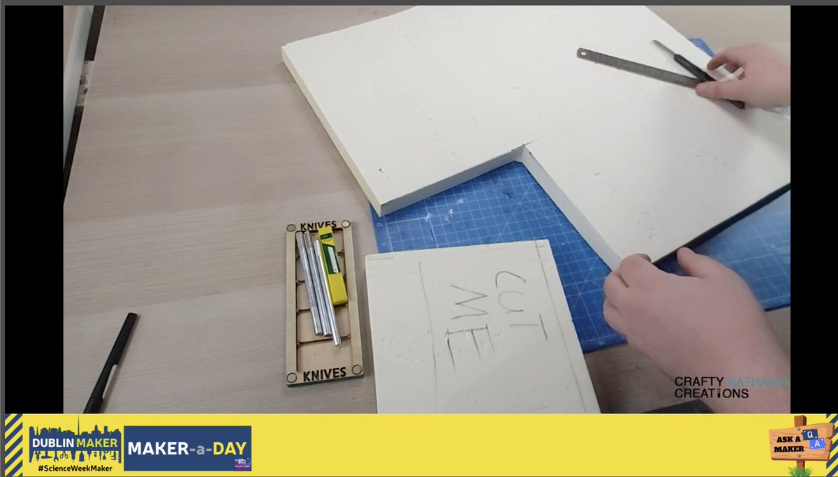 whykay's tweet photo. Sharp knife, and repeated cuts. Def have to be patient but it will produce cleaner cuts.
Any crafty questions, pop them on live-chat on https://t.co/ltmtSVcmRR #ScienceWeekMaker #ScienceWeek #MakerADay @craftynathan https://t.co/NwEUcinbT8