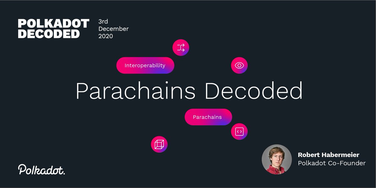 Polkadot co-founder <a href="/rphmeier/">rphmeier</a> will be giving the lowdown on what parachains are, along with a development and status update, at Parachains Decoded.

Tune in on Dec 3rd, from 16:00 CET.

Reserve your spot now.
hubs.ly/H0zN6Cx0
