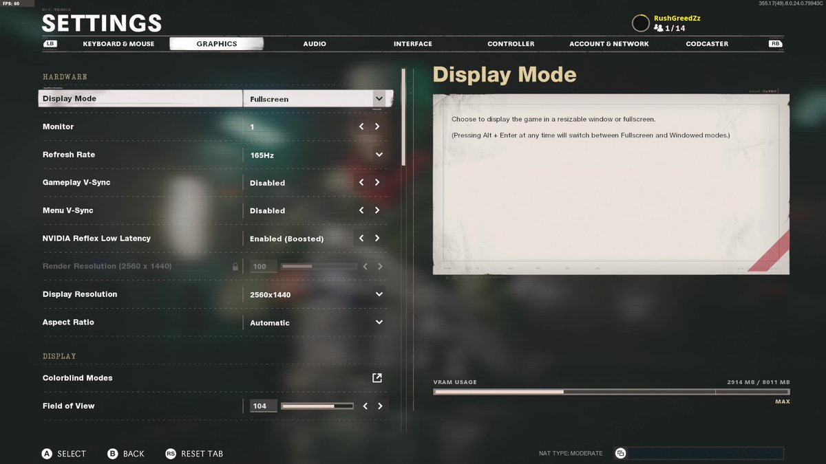 Rush Greedzz 2560x1440でfps0以上で安定してコントローラの遅延も減ったグラフィック設定 Nvidia Latency Enabled Boosted Nvidia Dlss Performance Nvidiaコントロールから 低遅延モード ウルトラ Bocw T Co