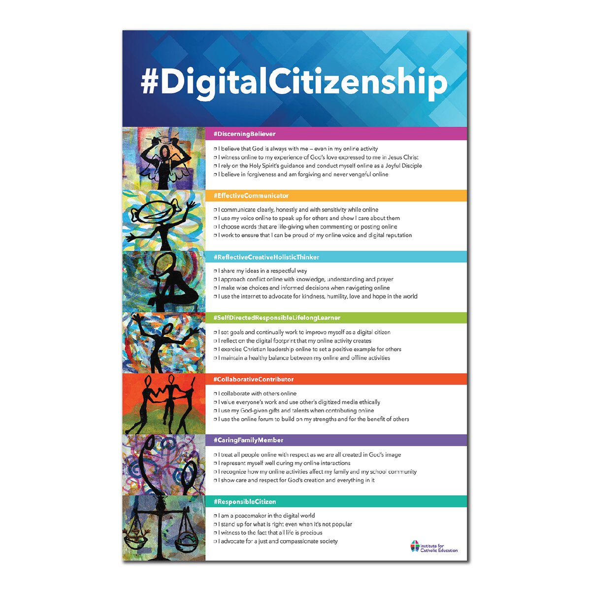 ICEontario's tweet photo. In this month of Cyber Awareness ICE offers this tool for reflection #DigitalCitizenship through the lens of #OCSGE Ontario Catholic School Graduate Expectations. https://t.co/Jn8eXvXzTI https://t.co/ccUPZ2dXXt