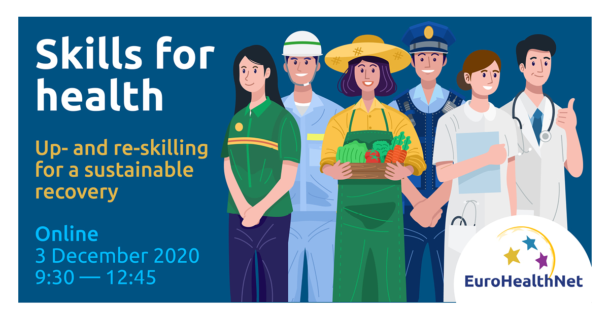 EuroHealthNet's tweet photo. Investing in professional and health-related skills pays off, especially during a crisis. Our 2020 conference explores how to use such investments to protect health and realise a sustainable recovery. Join us on 3 December.
➡️https://t.co/0MuBK3Q0Xq
#EUSkillsAgenda #PactForSkills https://t.co/9rcy7UX79Y