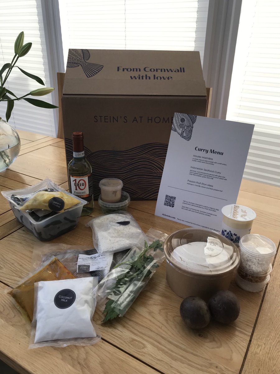 Birthday lockdown dinner has arrived 🍾🍾⁦<a href="/Rick_Stein/">Rick Stein</a>⁩ ⁦<a href="/RickSteinRest/">Rick Stein Restaurants</a>⁩