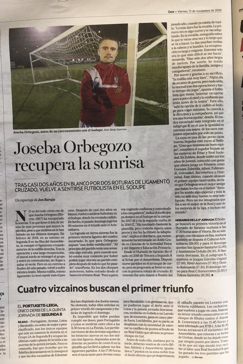 jontxubaraja's tweet photo. Tras casi dos años en blanco por dos roturas de cruzado en la rodilla derecha, @JosebaOrbe volvió a disputar un partido completo el pasado fin de semana en la victoria del @sodupeuc, a donde ha retornado cedido por el @SDAmorebieta.

https://t.co/IYCjbpUq1I https://t.co/XTcTQDIy4a