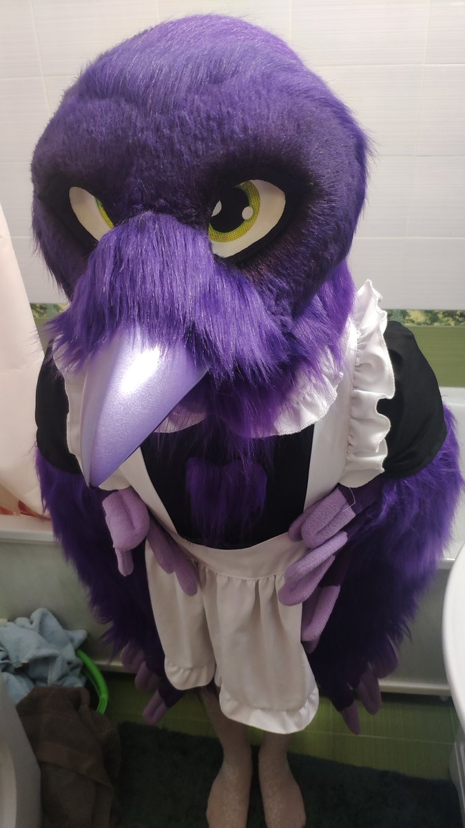 AilloTusk's tweet photo. When I'm doind some house cleaning, i usually dive in it head straight... I think i dive a little bit too deep 
@CuteFursuits @FursuitPursuits 
#FursuitFriday #Furry #fursona #fursuit #maid https://t.co/6vUpO8dKS8