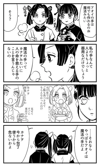 アオイちゃんの魔法の手
カナヲちゃんとアオイちゃんの関係性がとても好きです。 