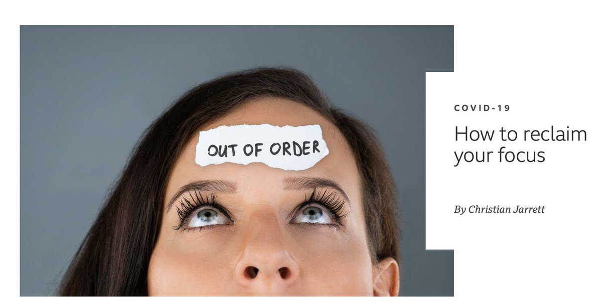 Psych_Writer's tweet image. If you're feeling mentally frazzled during the pandemic, you're not alone. Here I provide some practical steps to reclaim your focus, based on 'cognitive load theory': bbc.com/worklife/artic… @BBC_Worklife