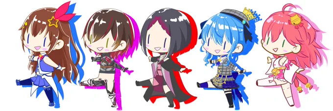 ホロライブ0期生!
#soraArt 
#ロボ子Art 
#AZKiART 
#ほしまちぎゃらりー 
#miko_Art 