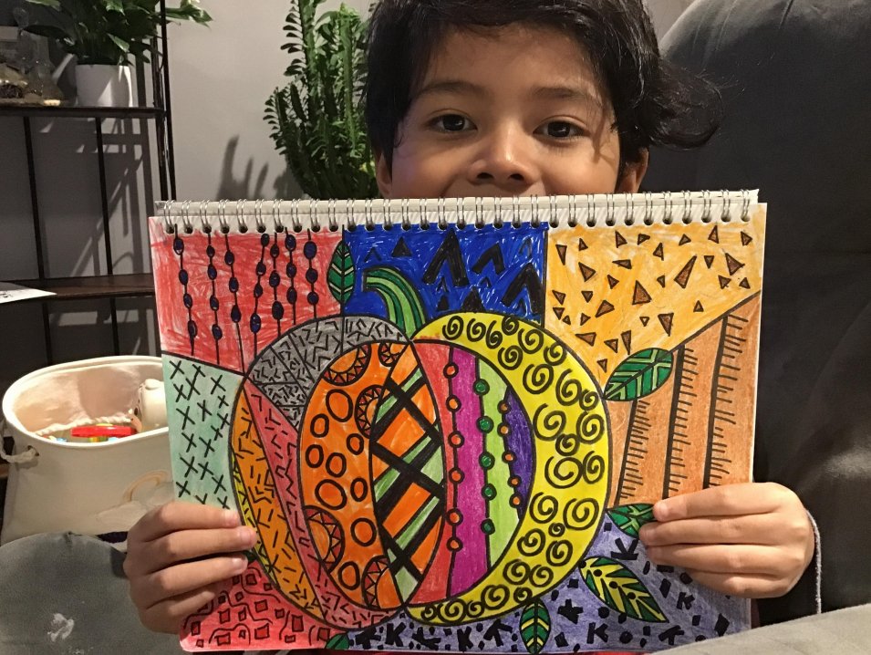 ArtWithMsWalker's tweet photo. This second grader at @HilliardOnline goes above and beyond each week - just look at this attention to detail! I got to teach him in first grade and I'm amazed by how much he has grown as an artist already. #growthmindset #practicemakesprogress #keepmakingthings #readyfortomorrow https://t.co/v8YbCzj61K