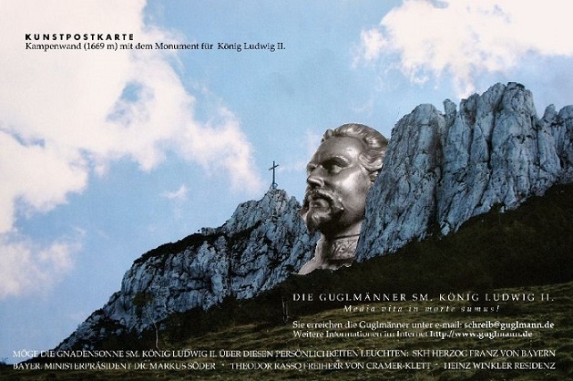 ... a head carved Rushmore-style into the side of a Bavarian mountain ...