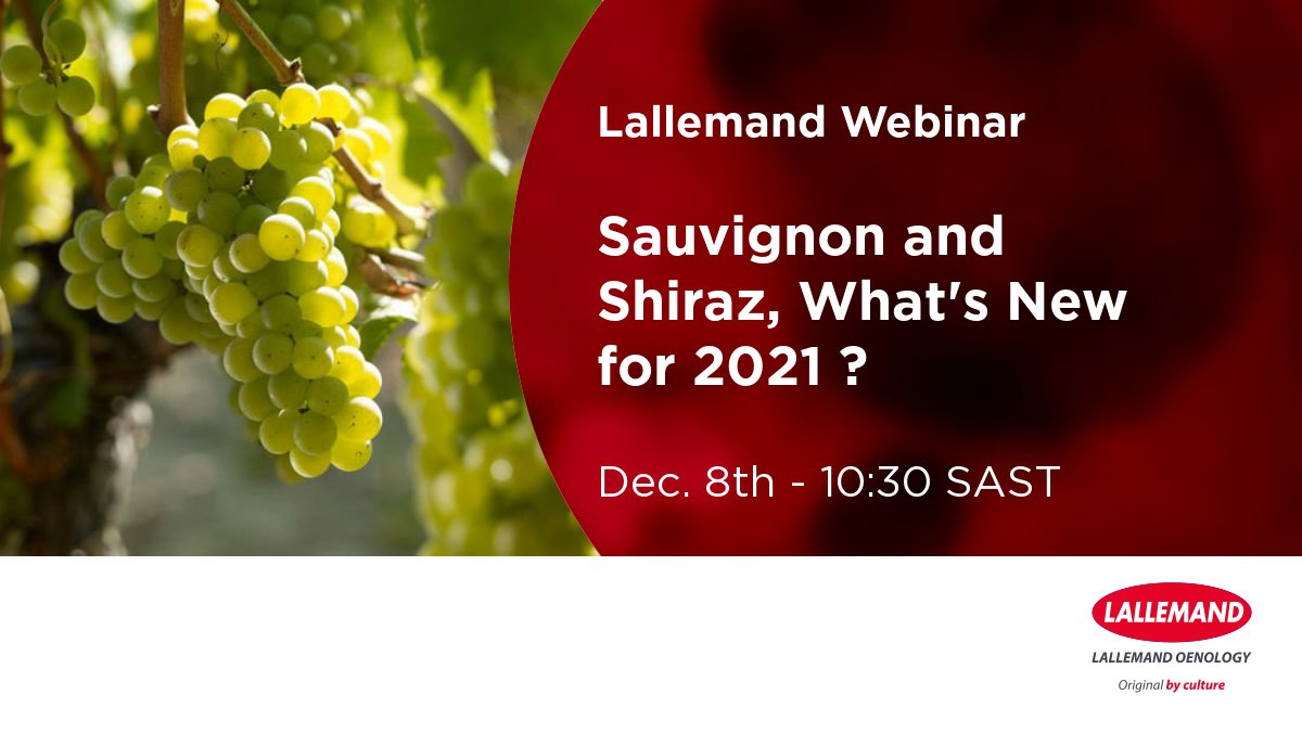 Our South African team will be holding a webinar focusing on #Sauvignon and #Shiraz grape varieties and new natural oenological tools at the winemakers' disposal. It is free to attend, do not miss it: register.gotowebinar.com/register/32782…
#Winemaking #ShareKnowledge #OriginalByCulture